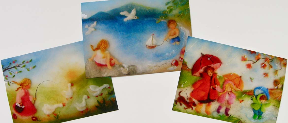 Cards with motifs of the wool pictures